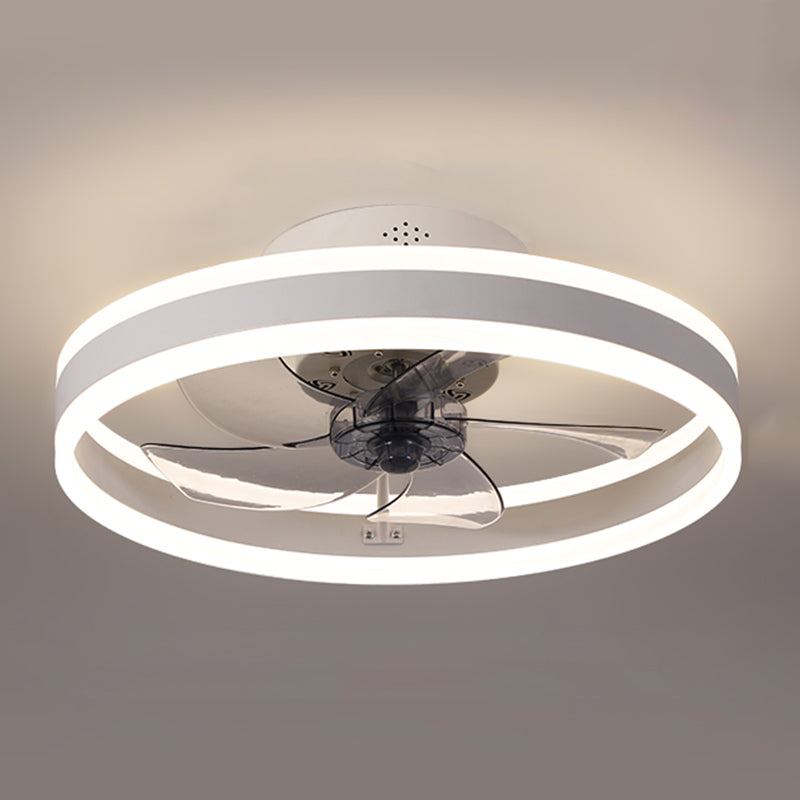 Round Shape Metal Ceiling Fan Modern Style 1 Light  Ceiling Fan Lamp