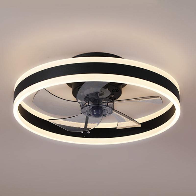 Round Shape Metal Ceiling Fan Modern Style 1 Light  Ceiling Fan Lamp