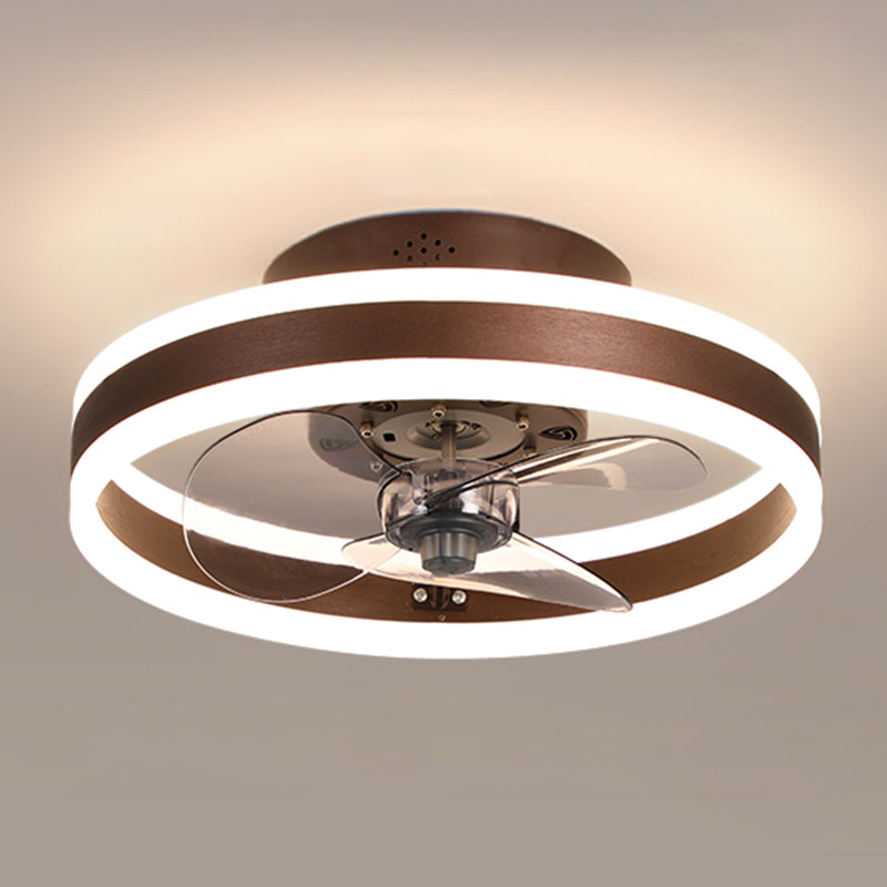 Round Shape Metal Ceiling Fan Modern Style 1 Light  Ceiling Fan Lamp