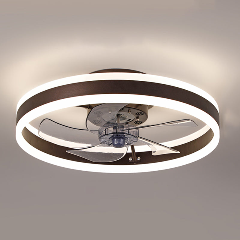Round Shape Metal Ceiling Fan Modern Style 1 Light  Ceiling Fan Lamp