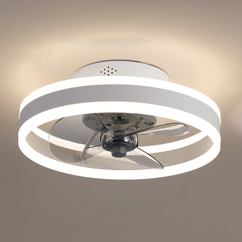 Round Shape Metal Ceiling Fan Modern Style 1 Light  Ceiling Fan Lamp