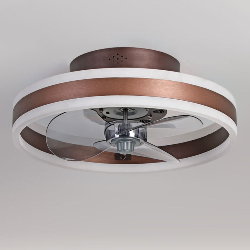 Round Shape Metal Ceiling Fan Modern Style 1 Light  Ceiling Fan Lamp