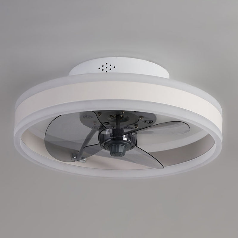 Round Shape Metal Ceiling Fan Modern Style 1 Light  Ceiling Fan Lamp