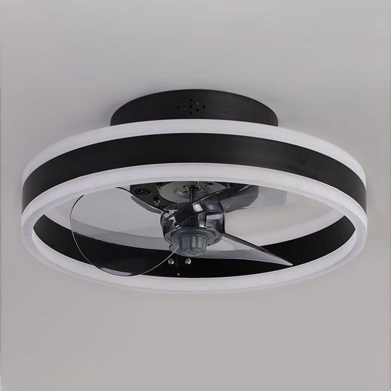 Round Shape Metal Ceiling Fan Modern Style 1 Light  Ceiling Fan Lamp