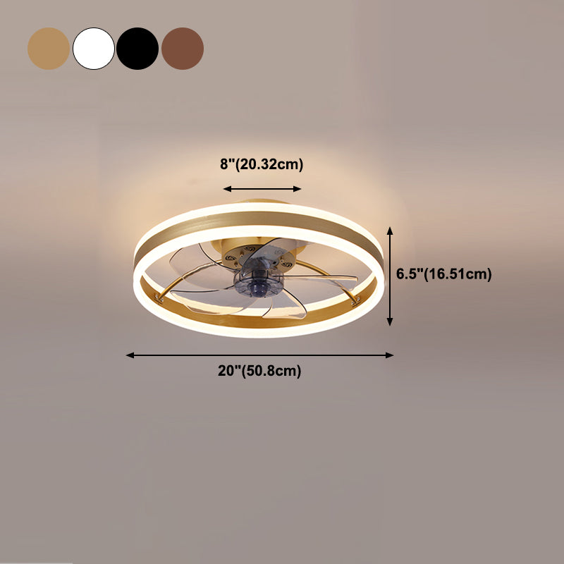 Round Shape Metal Ceiling Fan Modern Style 1 Light  Ceiling Fan Lamp