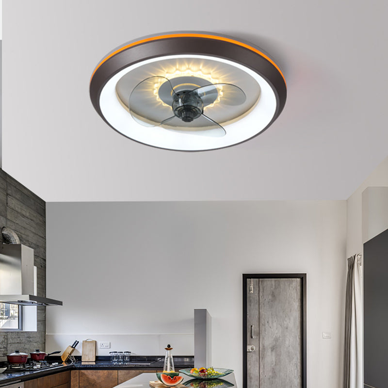 Modern Style Ceiling Fan Lamp Metal 1 Light Ceiling Fan Lighting for Bedroom