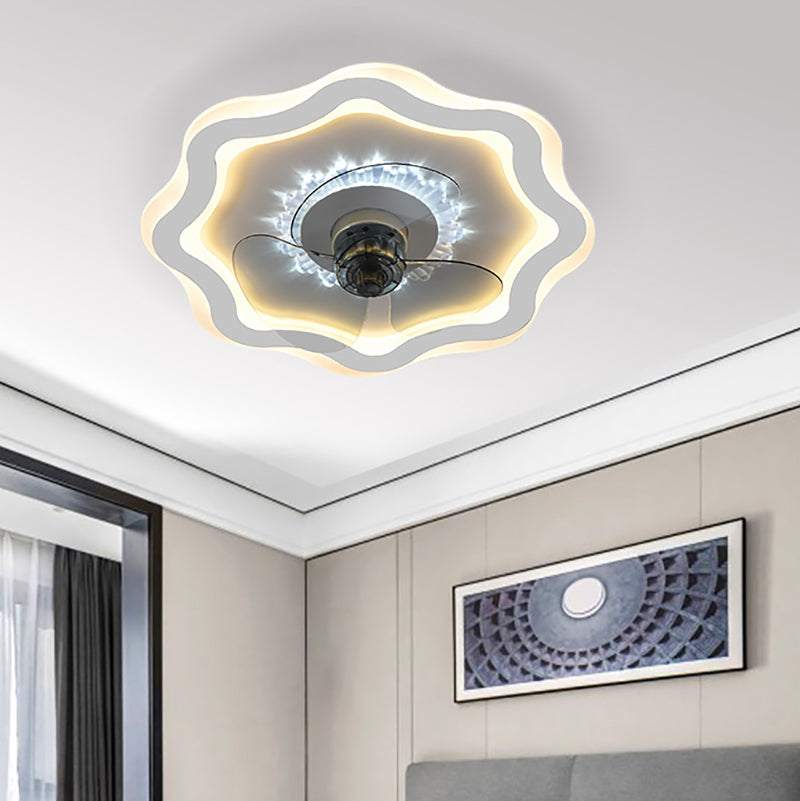 Modern Style Ceiling Fan Lamp Metal 1 Light Ceiling Fan Lighting for Bedroom