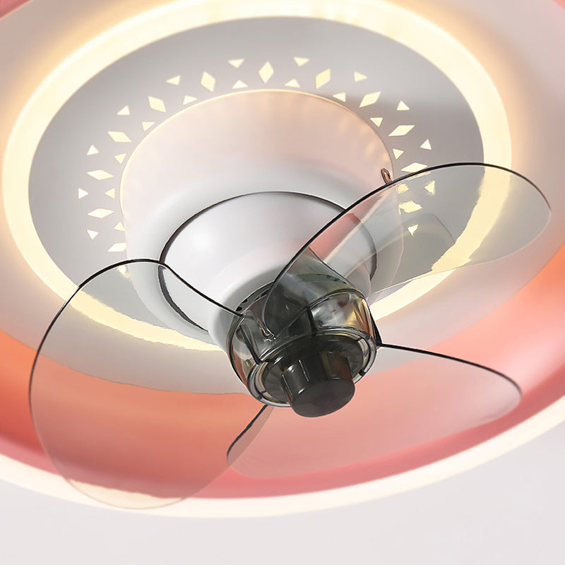 Modern Style Ceiling Fan Lamp Metal 1 Light Ceiling Fan Lighting for Bedroom
