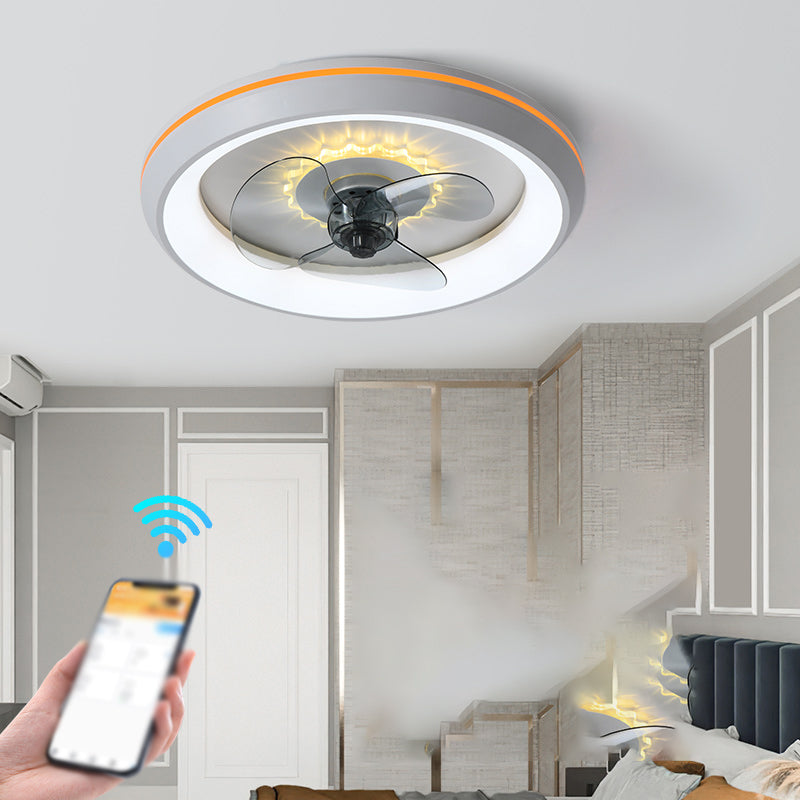 Modern Style Ceiling Fan Lamp Metal 1 Light Ceiling Fan Lighting for Bedroom