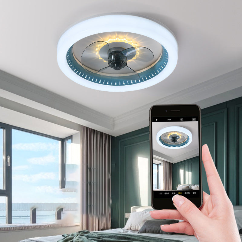 Modern Style Ceiling Fan Lamp Metal 1 Light Ceiling Fan Lighting for Bedroom