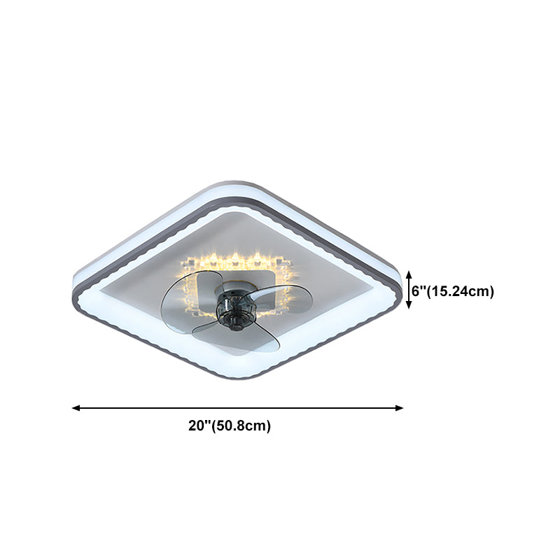 Modern Style Ceiling Fan Lamp Metal 1 Light Ceiling Fan Lighting for Bedroom