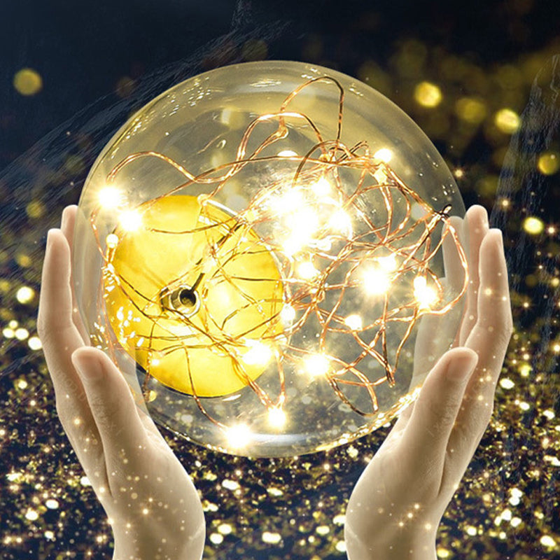 Modern Style Spherical Shape Table Light Glass 1 Light Nightstand Lamps for Bedside