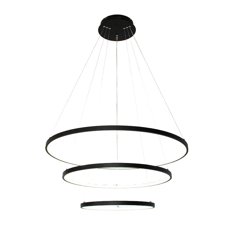 Round Hanging Light Kit Modern Style Metal 3 Lights Hanging Ceiling Lights