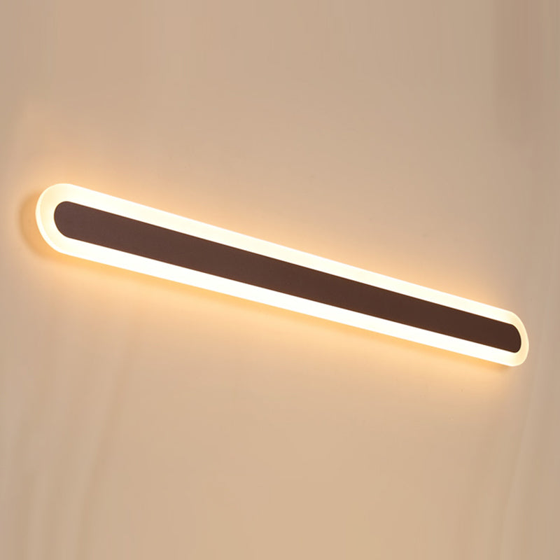 Metal Linear Shade Wall Sconce Modern Style 1 Light Mirror Wall Mounted Light Fixture