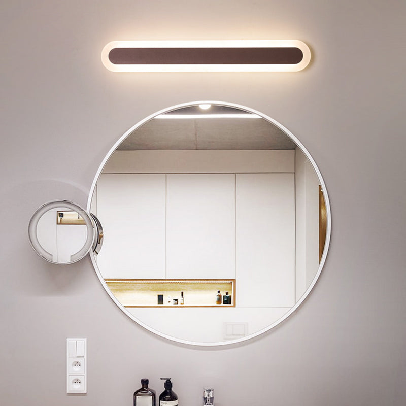 Metal Linear Shade Wall Sconce Modern Style 1 Light Mirror Wall Mounted Light Fixture