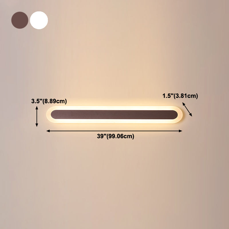 Metal Linear Shade Wall Sconce Modern Style 1 Light Mirror Wall Mounted Light Fixture