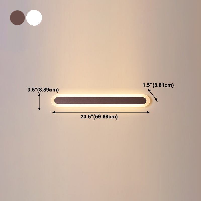 Metal Linear Shade Wall Sconce Modern Style 1 Light Mirror Wall Mounted Light Fixture