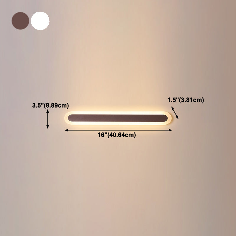 Metal Linear Shade Wall Sconce Modern Style 1 Light Mirror Wall Mounted Light Fixture