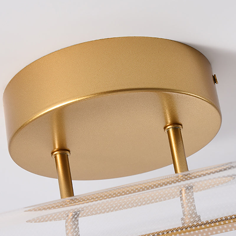 Acrylic Shaded Ceiling Light Fixture Simplicity LED Ceiling Flush Mount in Gold