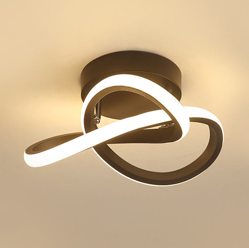 Twisted Aisle Ceiling Mounted Light Metal LED Nordic Semi Flush Mount Light