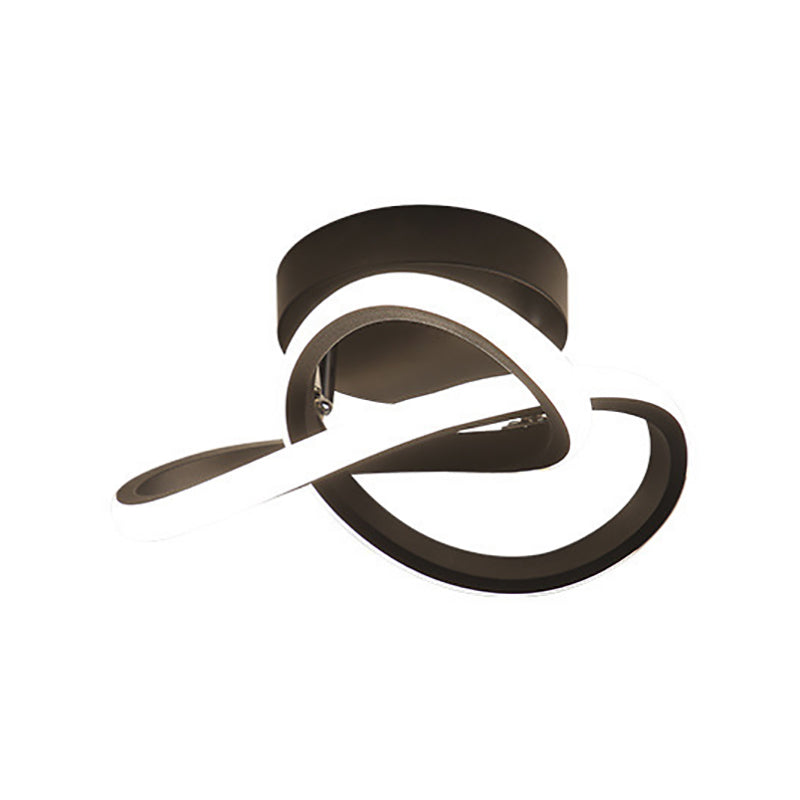 Twisted Aisle Ceiling Mounted Light Metal LED Nordic Semi Flush Mount Light