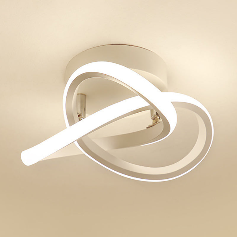 Twisted Aisle Ceiling Mounted Light Metal LED Nordic Semi Flush Mount Light