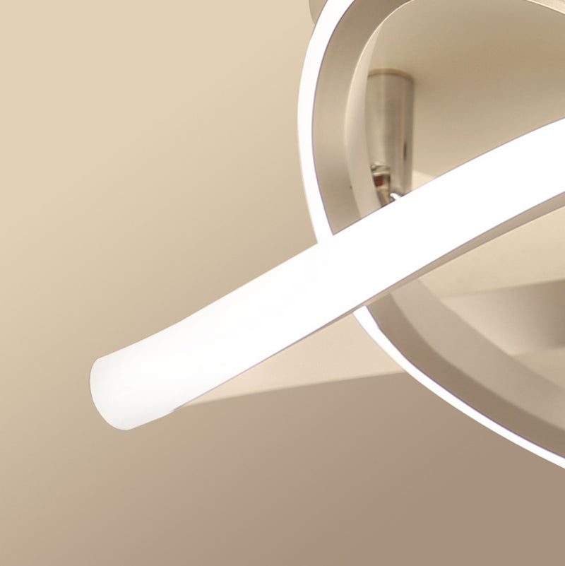 Twisted Aisle Ceiling Mounted Light Metal LED Nordic Semi Flush Mount Light