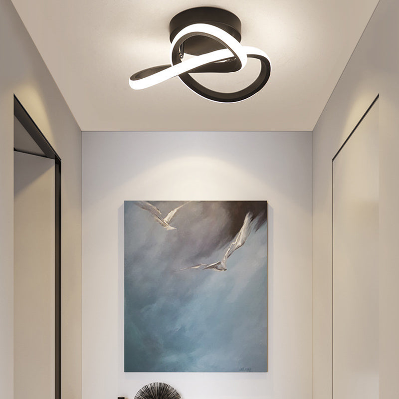 Twisted Aisle Ceiling Mounted Light Metal LED Nordic Semi Flush Mount Light