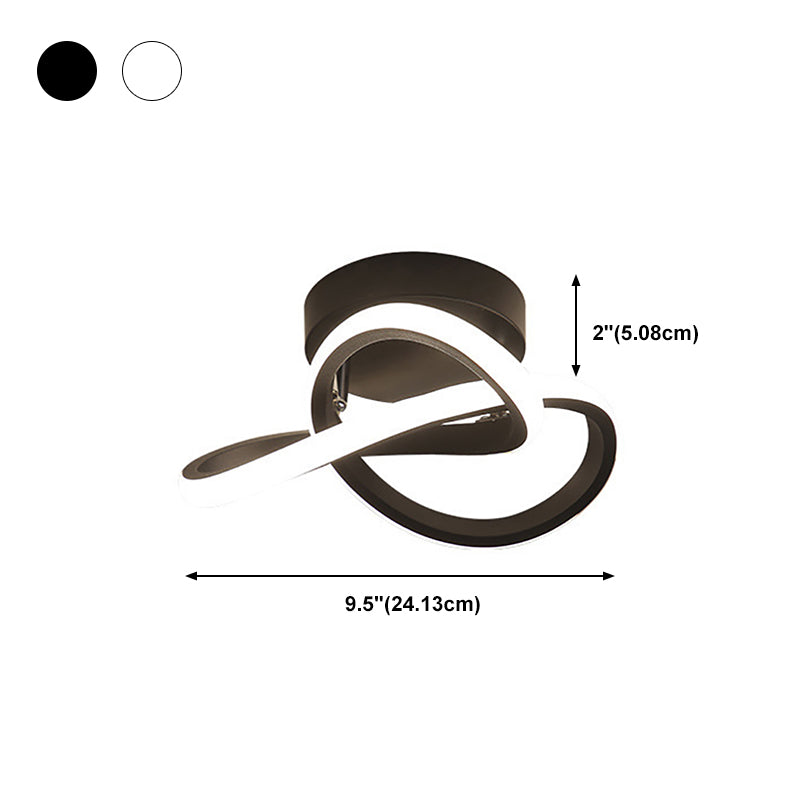 Twisted Aisle Ceiling Mounted Light Metal LED Nordic Semi Flush Mount Light