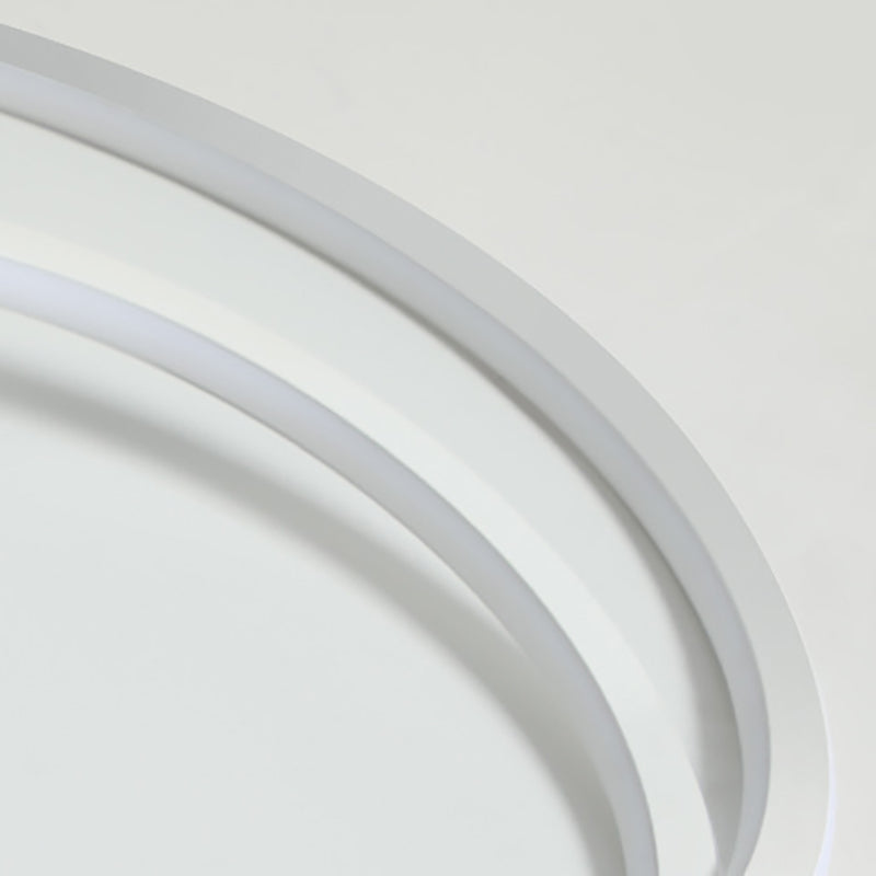 White Circle Ceiling Light Fixture Modern Style LED Metal Close to Ceiling Lamp