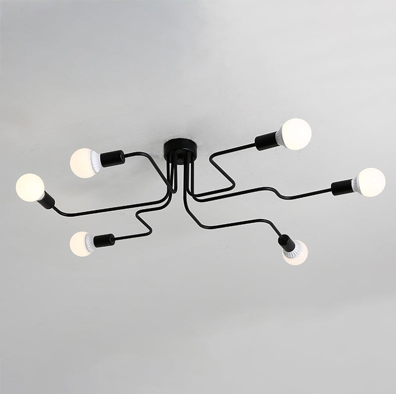 Metal Sputnik Shade Flush Ceiling Light Modern Multi-Lights Flush Mount Fixture