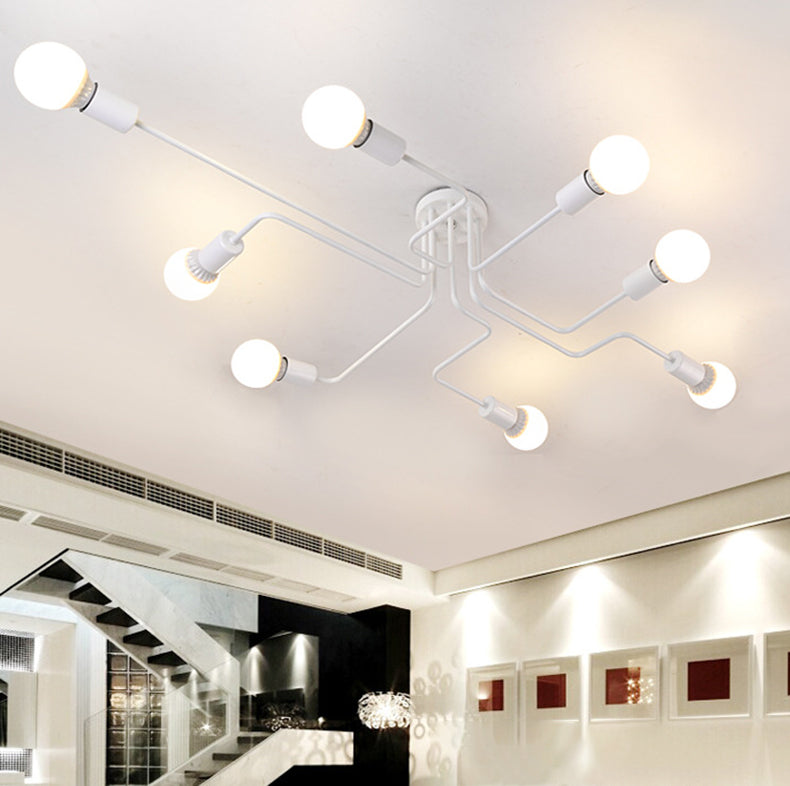 Metal Sputnik Shade Flush Ceiling Light Modern Multi-Lights Flush Mount Fixture