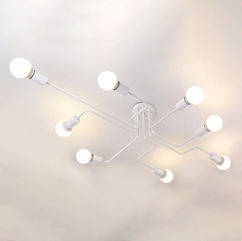 Metal Sputnik Shade Flush Ceiling Light Modern Multi-Lights Flush Mount Fixture