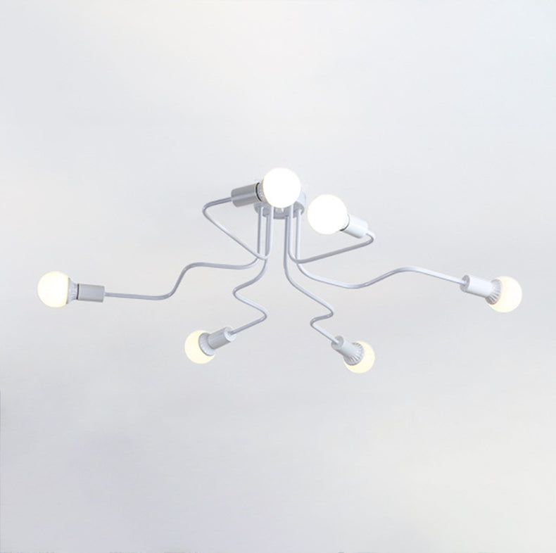 Metal Sputnik Shade Flush Ceiling Light Modern Multi-Lights Flush Mount Fixture