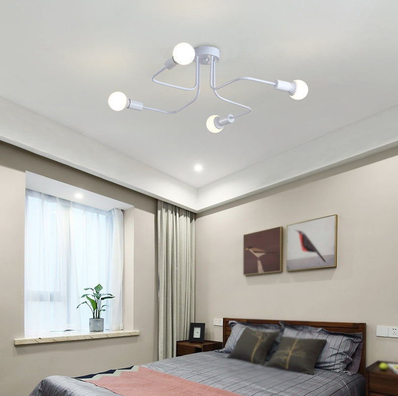 Metal Sputnik Shade Flush Ceiling Light Modern Multi-Lights Flush Mount Fixture