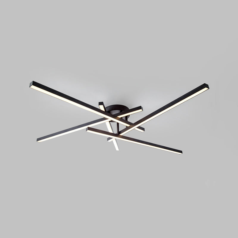 Line Shape LED Ceiling Lamp Modern Aluminium Flush Mount for Living Room