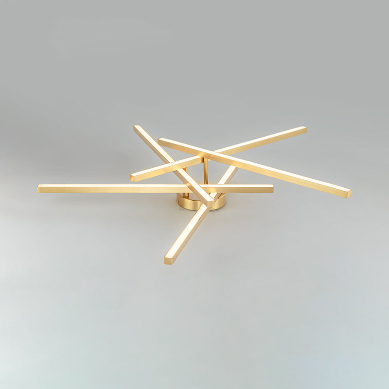 Line Shape LED Ceiling Lamp Modern Aluminium Flush Mount for Living Room