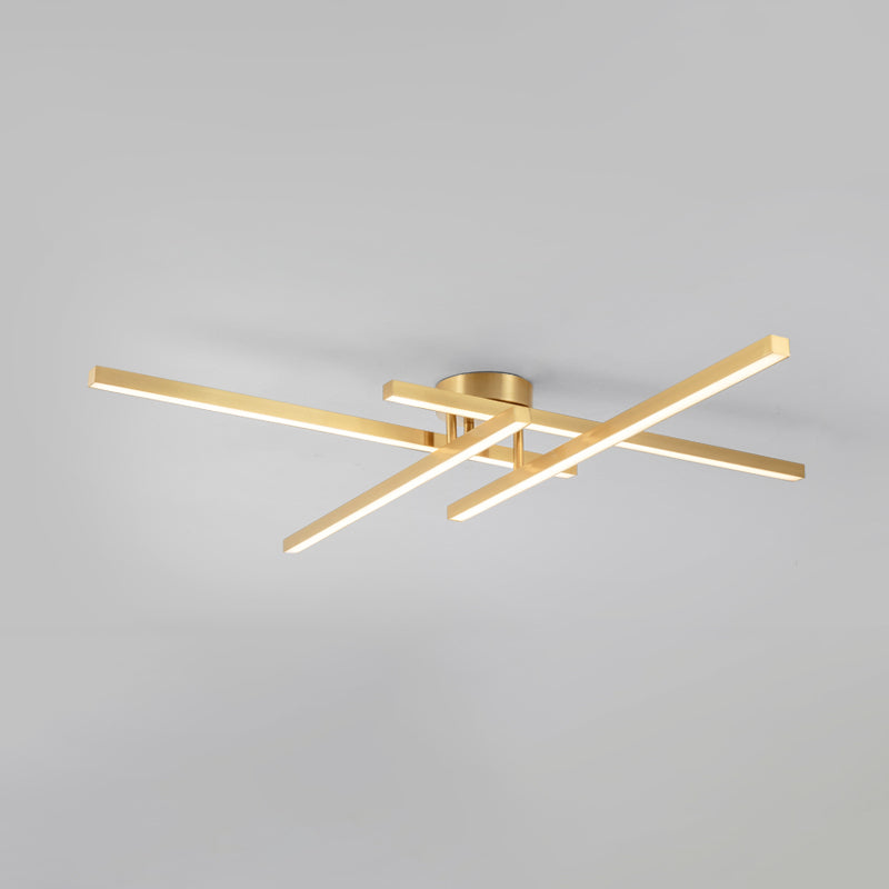 Line Shape LED Ceiling Lamp Modern Aluminium Flush Mount for Living Room