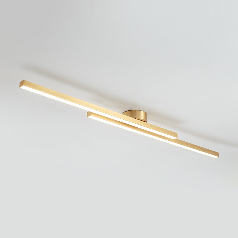 Line Shape LED Ceiling Lamp Modern Aluminium Flush Mount for Living Room