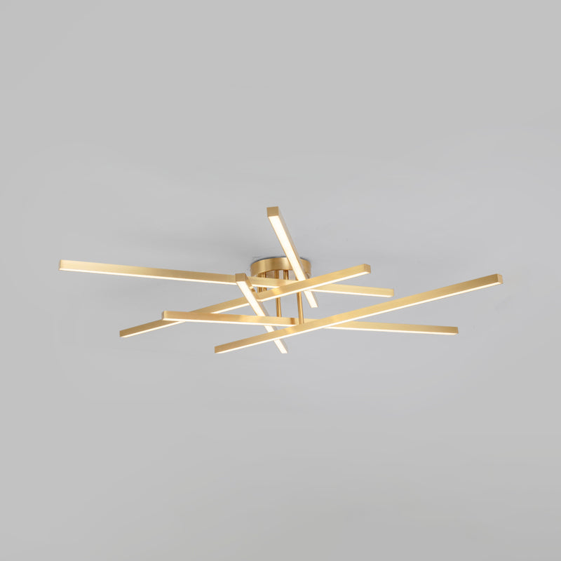 Line Shape LED Ceiling Lamp Modern Aluminium Flush Mount for Living Room