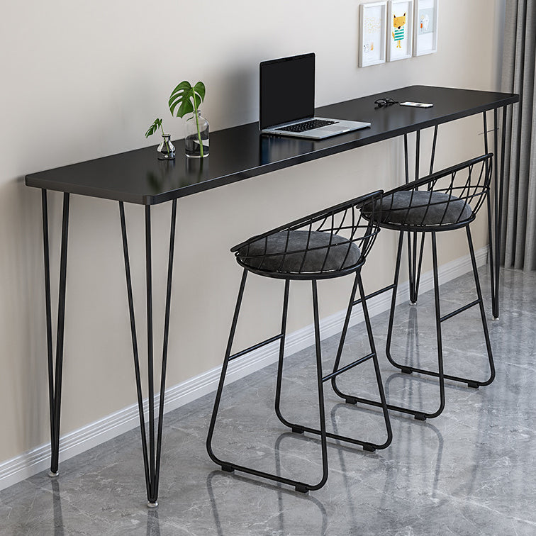 Industrial Style Rectangle Wood Top Counter Table 42-inch Height Bar Table