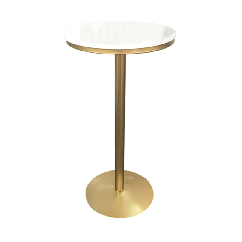 Stone Bar Dining Table Glam Round Bar Table with Pedestal for Dining Room