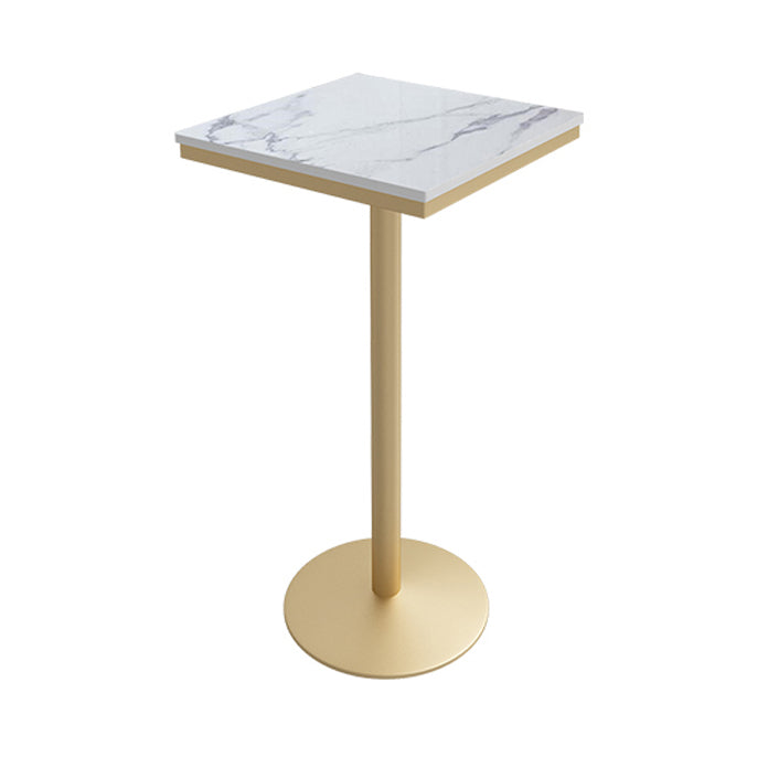 Stone Bar Dining Table Glam Round Bar Table with Pedestal for Dining Room