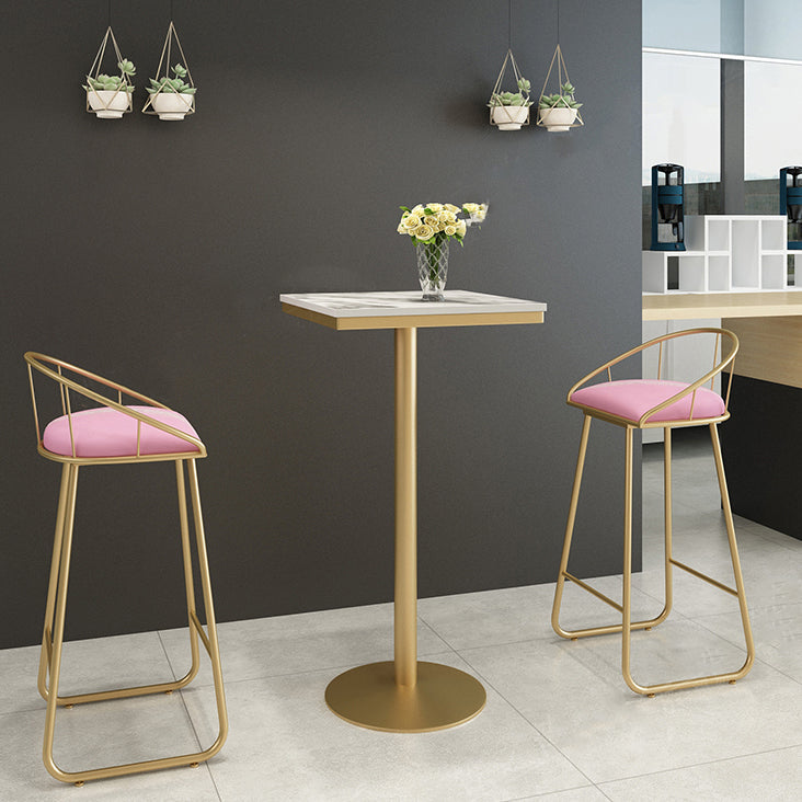 Stone Bar Dining Table Glam Round Bar Table with Pedestal for Dining Room