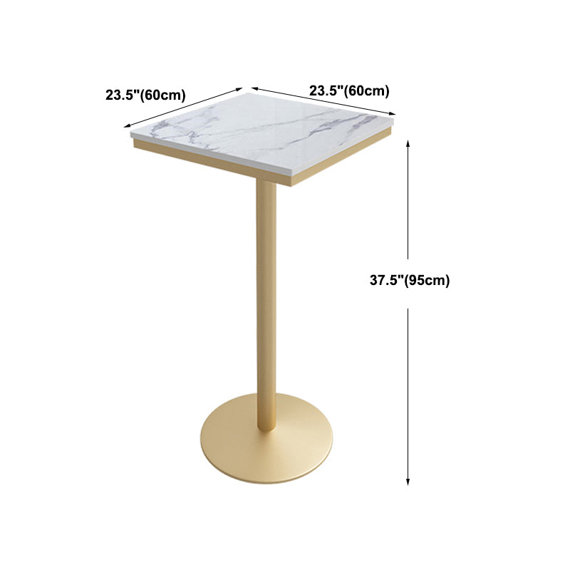 Stone Bar Dining Table Glam Round Bar Table with Pedestal for Dining Room