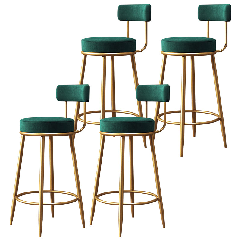 Nordic Armless Backrest Counter Stool Iron Cashier Bar Stool with Cushion and Pedal