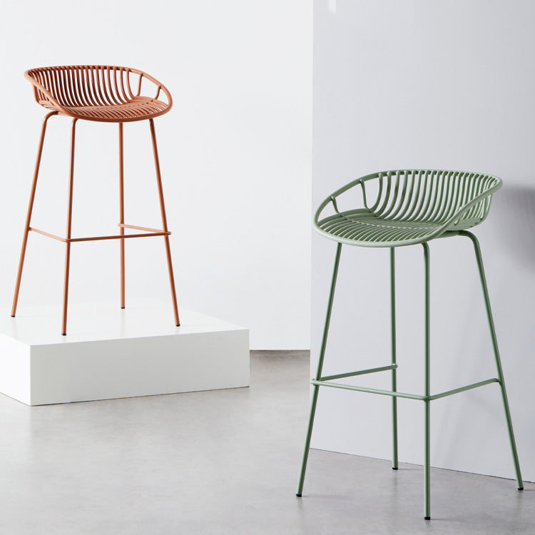 Modern Style Bar-stool Metal Counter Bar Stool with Metal Legs for Kitchen