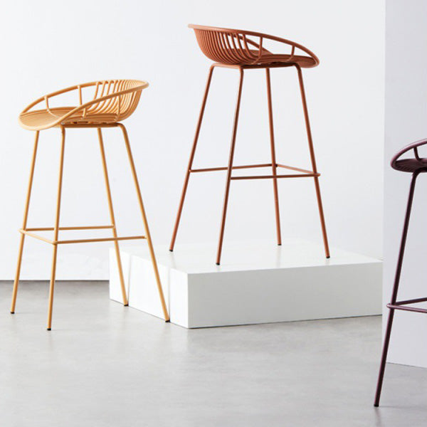 Modern Style Bar-stool Metal Counter Bar Stool with Metal Legs for Kitchen