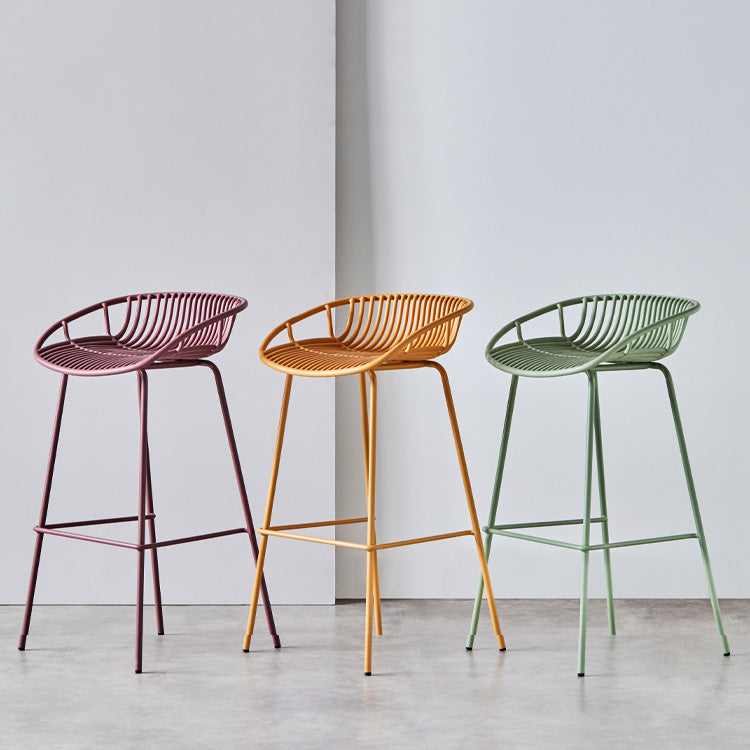Modern Style Bar-stool Metal Counter Bar Stool with Metal Legs for Kitchen