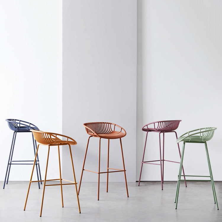 Modern Style Bar-stool Metal Counter Bar Stool with Metal Legs for Kitchen